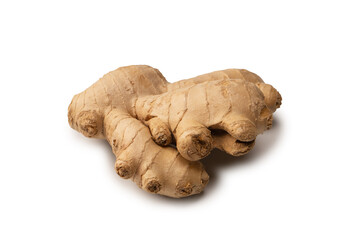 Ginger root isolated on white background.