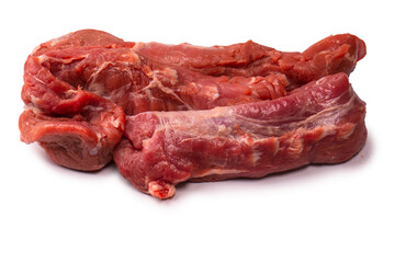 Raw pork tenderloin isolated on a white background.