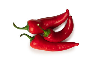 Red hot chili pepper isolated on a white background.