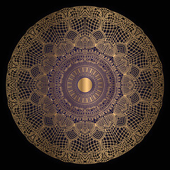 Circular pattern in form of mandala for Henna, Mehndi, tattoo, decoration. Decorative ornament in ethnic oriental style