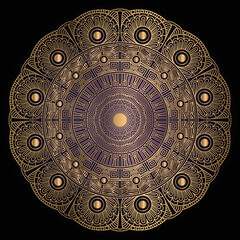 Circular pattern in form of mandala for Henna, Mehndi, tattoo, decoration. Decorative ornament in ethnic oriental style