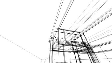 house building sketch architectural 3d illustration