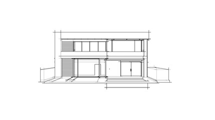 house building sketch architectural 3d illustration
