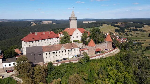 Aerial view of castle in central germany