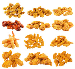 png Isolated crispy fried chicken set © Hihitetlin