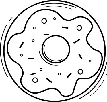 Black And White Donut Illustration