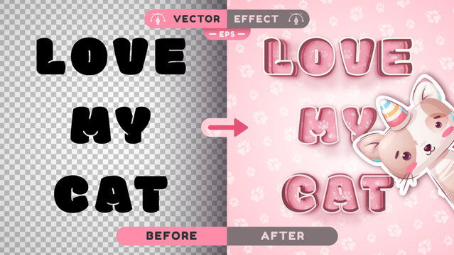 Cat - Editable Text Effect, Font Style