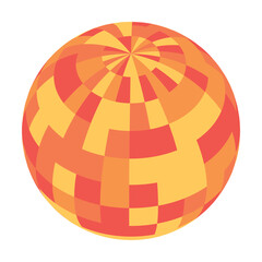 Checkered globe in shades of orange