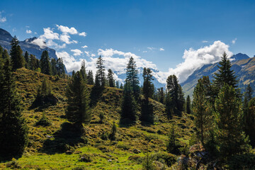 view into Gental near Engstlenalp in the Swiss Alps