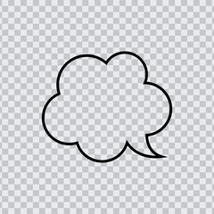 Dream cloud black color isolated in transparent background