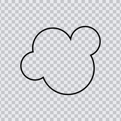 Dream cloud black color isolated in transparent background