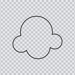 Dream cloud black color isolated in transparent background