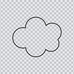 Dream cloud black color isolated in transparent background