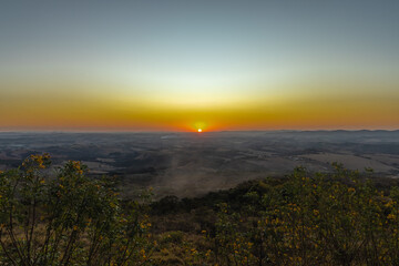 sunset in the city of Sao Tome das Letras, State of Minas Gerais, Brazil