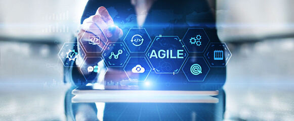 Agile flexible software development technique. Technology concept.