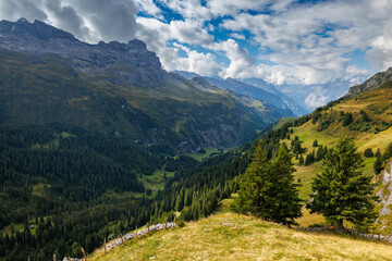 view into Gental near Engstlenalp in the Swiss Alps