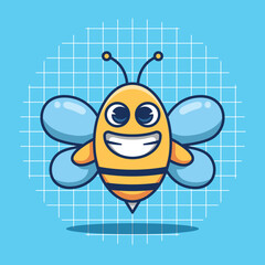 Cute bee mascot vector illustration.