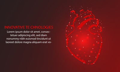 Heart abstract 3d vector isolated human heart organ health, medical science, life health care, illness concept illustration or background