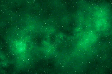 Green galaxy space background. Starry night sky background. Night sky with stars.	
