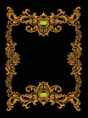 Classic style frame design with exquisite engraving and luxury, editable color