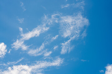 Blue sky with white clouds. on a clear day