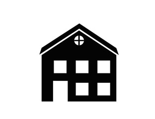 House, motel, building. Vector image. Icon.