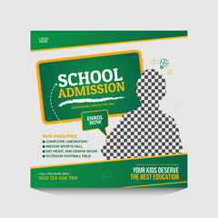 School admission social media post template design