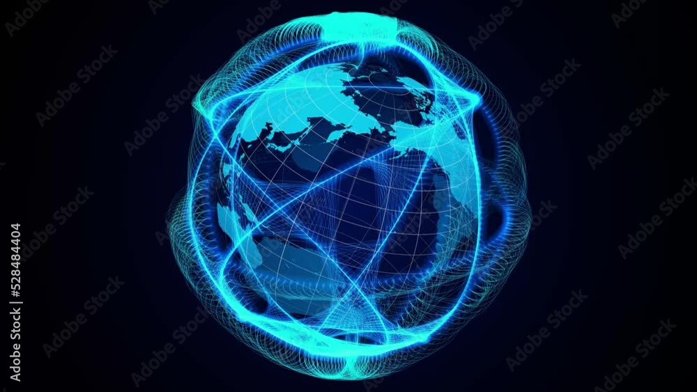 Poster Global communication network concept. Digital transformation.