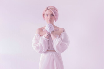 Elf girl with pink hair