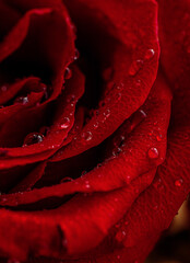red rose with water droplets