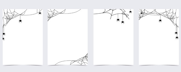 Party halloween postcard with web, spider, bat