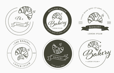 dessert collection with croissant.Vector illustration for icon,sticker,printable and tattoo