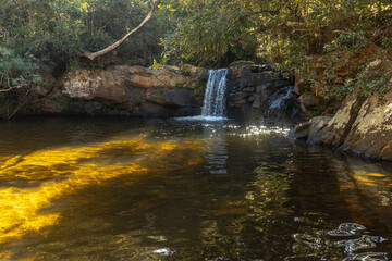 waterfall in the city of Sao Tome das Letras, State of Minas Gerais, Brazil