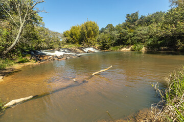waterfall in the city of Sao Tome das Letras, State of Minas Gerais, Brazil
