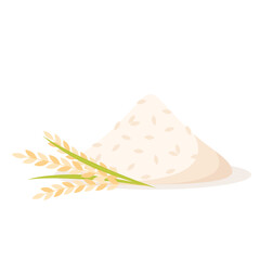 Rice cartoon vector. symbol. Paddy vector. Pile of Rice. Wheat vector.