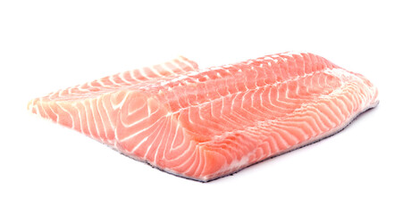Salmon fillet  on white background closeup.  Fish isolated.
