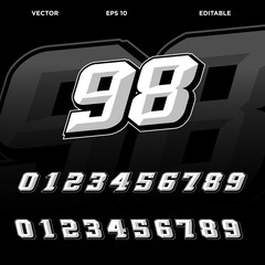 Racing number designs