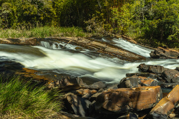 waterfall in the city of Sao Tome das Letras, State of Minas Gerais, Brazil