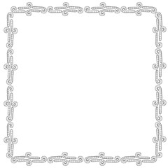 Vector background, frame, border from outline candy cane. Contour edging, decoration on theme sweet New Year and Christmas. For greeting cards, invitations, xmas design