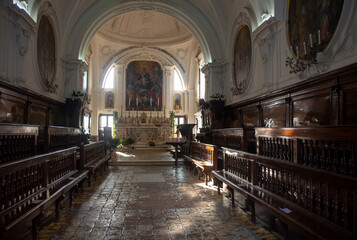 Fototapeta na wymiar interior of a church in Forio Ischia