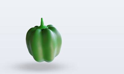 3d Vegetable Green paprika rendering left view