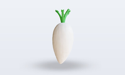 3d Vegetable Radish rendering front view