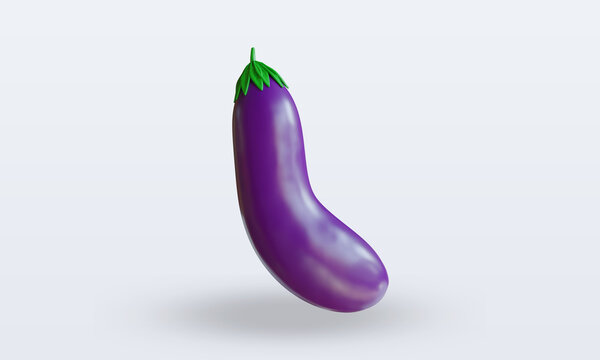 3d Vegetable Eggplant rendering front view
