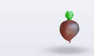 3d Vegetable Black Radish rendering right view