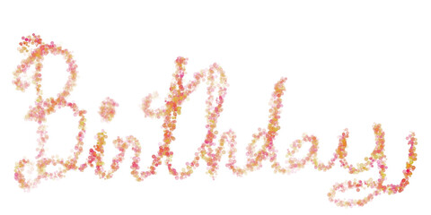 birthday text isolated on transparent background  