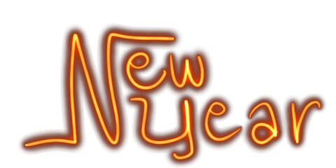 New year text font isolated on white