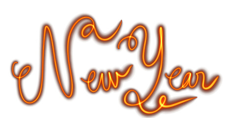New year text font isolated on white