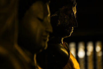 silhouette of Golden Buddha statue 