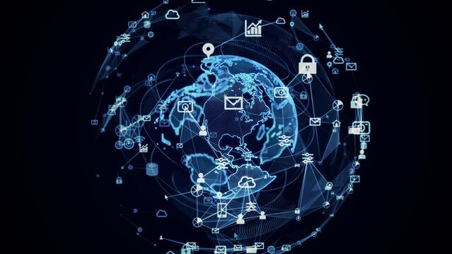 Global communication network concept. Social networking service.