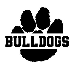 Bulldogs vector, Paw Svg, School Pride, Monogram vector, Cut for Cricut and Silhoutte,